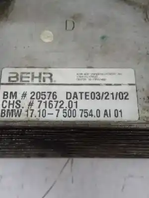 Second-hand car spare part engine oil cooler for bmw x5 (e53) 3.0d oem iam references 75007540  