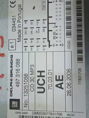 Автозапчастина б/у аудіо система / радіо cd для opel antara energy 4x4 посилання на oem iam 497316088  