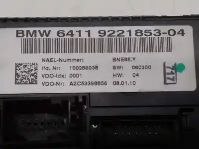 Peça sobressalente para automóvel em segunda mão comando de sofagem (chauffage / ar condicionado) por bmw x1 (e84) sdrive 20d referências oem iam 64119221853 175 