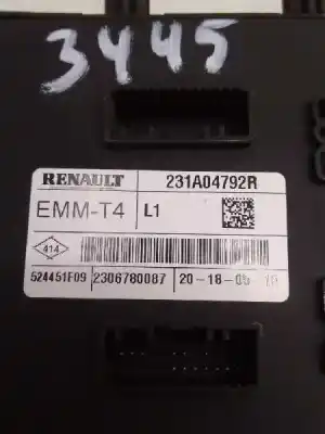 Second-hand car spare part electronic module for renault clio iv authentique oem iam references 231a04792r  
