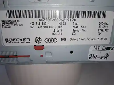 Автозапчастина б/у аудіо система / радіо cd для audi q7 (4l) v6 3.0 tdi (176kw) ambiente посилання на oem iam 4e0919887m  