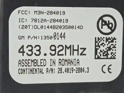 Second-hand car spare part electronic module for opel astra j lim. enjoy oem iam references 13500144  