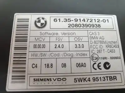 Second-hand car spare part electronic module for bmw serie 3 berlina (e90) 320d oem iam references 9147212  bmw serie 3 e90