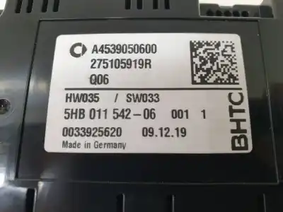 Peça sobressalente para automóvel em segunda mão comando de sofagem (chauffage / ar condicionado) por smart forfour electric drive (453.091) referências oem iam a4539050600  