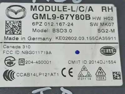 Second-hand car spare part electronic module for mazda 6 lim. (gh) (.2012->) luxury oem iam references gml967y80b  