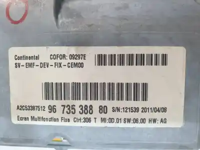 Second-hand car spare part multifunction display for citroen ds3 sport oem iam references 9673538880  