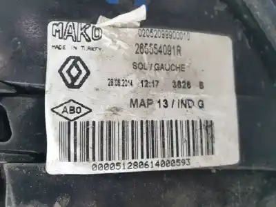 Second-hand car spare part left tailgate light for renault clio iv dynamique oem iam references 265554091r  