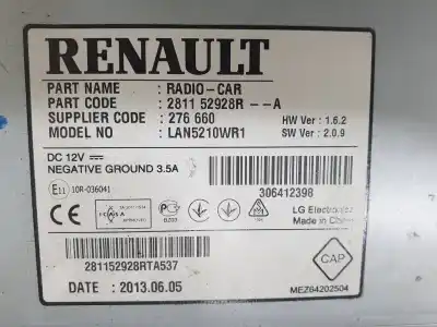Second-hand car spare part multifunction display for renault clio iv dynamique oem iam references 281152928r  