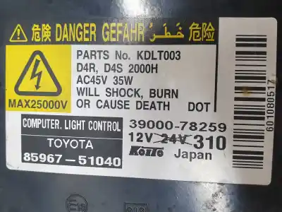 Peça sobressalente para automóvel em segunda mão balastro de xenon por lexus gs (gs/us/ws19) 3.5 450 h [3.5 ltr. - 218 kw v6 (hibrido)] referências oem iam 8596751040  