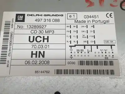 Автозапчастина б/у аудіо система / радіо cd для opel corsa d catch me посилання на oem iam 497316088  
