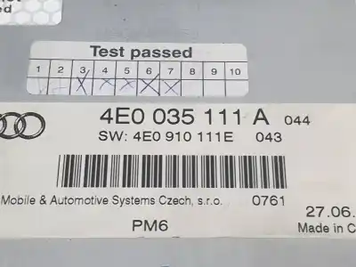 Second-hand car spare part audio system / radio cd for audi a6 avant (4f5) 3.0 tdi quattro oem iam references 4e0035111a  