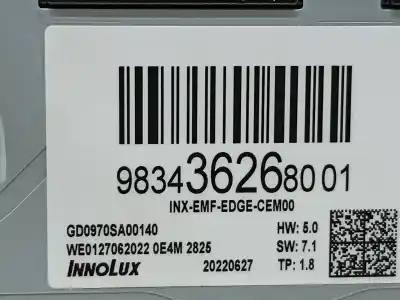 Second-hand car spare part multifunction display for peugeot 308 allure pack puretech oem iam references 9834362680  