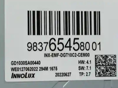 Second-hand car spare part multifunction display for peugeot 308 allure pack puretech oem iam references 9837654580  