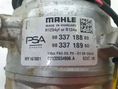 Peça sobressalente para automóvel em segunda mão compressor de ar condicionado a/a a/c por peugeot 308 allure pack puretech referências oem iam 9833718880  