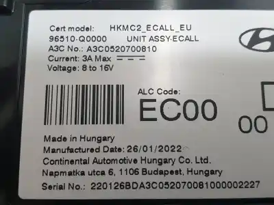 Автозапчасти б/у электронный модуль за hyundai i20 (bc3) 1.0i turbo 100 fap ссылки oem iam 96510q0000  