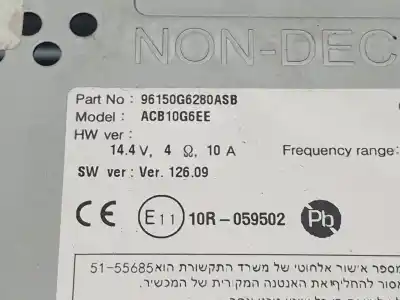 Pezzo di ricambio per auto di seconda mano impianto audio / radio cd per kia picanto (ja) gt line riferimenti oem iam 96150g6280asb  
