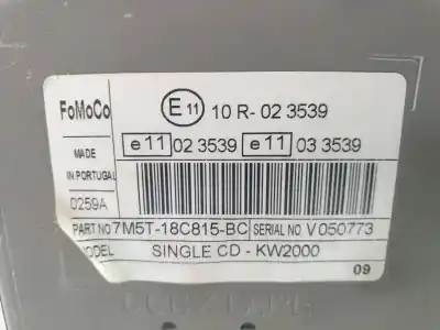 Автозапчастина б/у аудіо система / радіо cd для ford transit connect (tc7) kasten city light (2009->) посилання на oem iam 7m5t18c815bc  