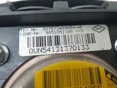 Peça sobressalente para automóvel em segunda mão kit airbag por dacia dokker essential referências oem iam 985105118r  