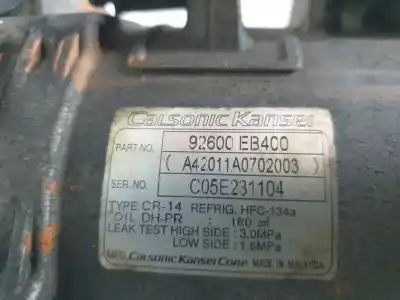 Автозапчастина б/у компресор кондиционера для nissan navara pick-up (d40m) doble cab se 4x4 посилання на oem iam 92600eb400  