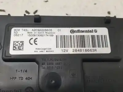 Second-hand car spare part electronic module for renault clio iv authentique oem iam references 284b18663r  