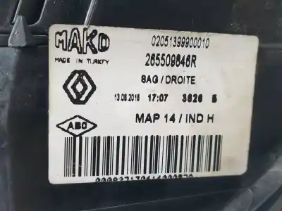 Peça sobressalente para automóvel em segunda mão farolim traseiro direito por renault clio iv authentique referências oem iam 265509846r  