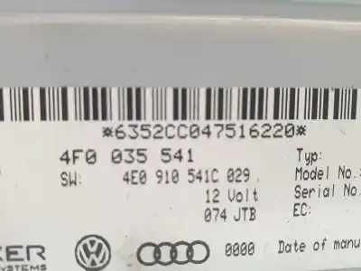 Second-hand car spare part audio system / radio cd for audi a6 c6 (4f2) 3.0 tdi quattro oem iam references 4f0035541  