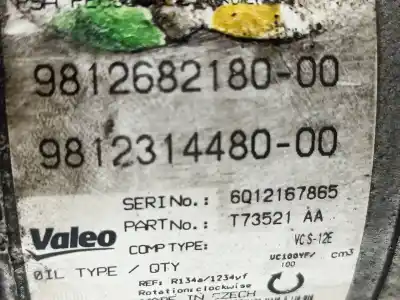 Peça sobressalente para automóvel em segunda mão compressor de ar condicionado a/a a/c por peugeot 308 active referências oem iam 9812682180  