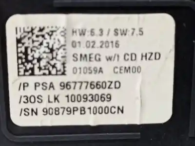 Second-hand car spare part multifunction switch for peugeot 308 active oem iam references 96777660zd  