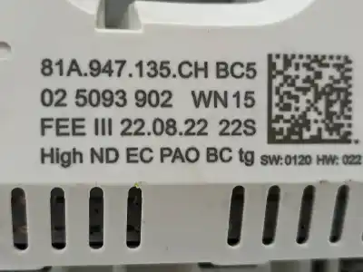 Автозапчастина б/у внутрішне світло для audi q2 (gag) 30 tdi básico посилання на oem iam 81a947135ch  