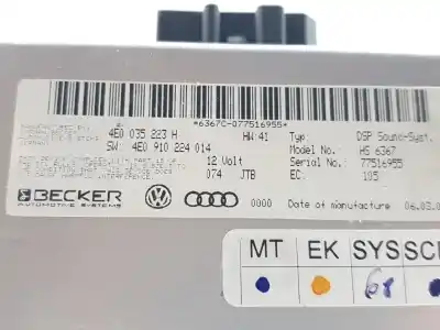 Pièce détachée automobile d'occasion module électronique pour audi a8 (4e2) 3.0 v6 24v tdi références oem iam 4e0035223h  