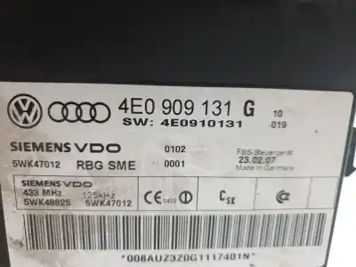 Peça sobressalente para automóvel em segunda mão módulo eletrônico por audi a8 (4e2) 3.0 v6 24v tdi referências oem iam 4e0909131g  