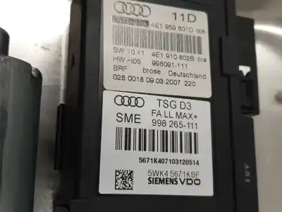 Second-hand car spare part driver left window regulator for audi a8 (4e2) 3.0 v6 24v tdi oem iam references 4e0837849  