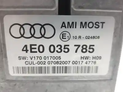 Second-hand car spare part electronic module for audi a8 (4e2) 3.0 v6 24v tdi oem iam references 4e0035785  