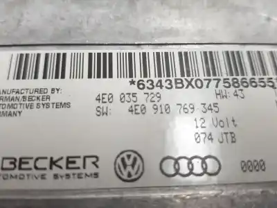 Second-hand car spare part electronic module for audi a8 (4e2) 3.0 v6 24v tdi oem iam references 4e0035729  