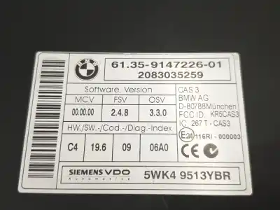 Peça sobressalente para automóvel em segunda mão módulo eletrônico por bmw 3 touring (e91) 330 d referências oem iam 61359147226  