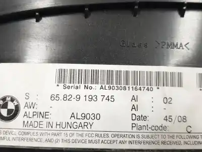 Second-hand car spare part multifunction display for bmw 3 touring (e91) 330 d oem iam references 65829193745  