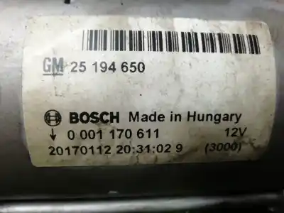 Автозапчастина б/у двигун запускається для opel mokka x selective start/stop посилання на oem iam 25194650 0001170611 25194650