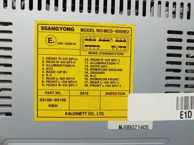 Автозапчасти б/у аудиосистема / радио cd за ssangyong kyron 200 xdi limited ссылки oem iam 8910009100  8910009100