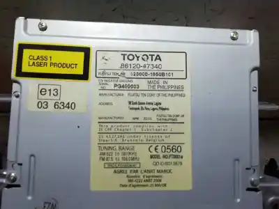 Second-hand car spare part audio system / radio cd for toyota prius (nhw30) plug-in hybrid advance oem iam references   