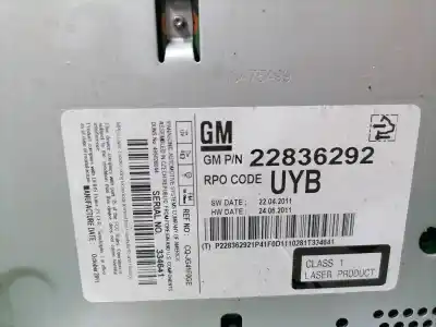 Peça sobressalente para automóvel em segunda mão sistema de áudio / rádio cd por opel meriva b cosmo referências oem iam 22836292  22836292