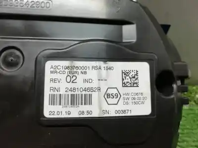 Peça sobressalente para automóvel em segunda mão quadrante por renault talisman business referências oem iam a2c1983760001  248104652r