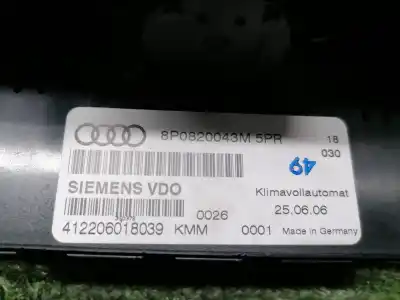 Peça sobressalente para automóvel em segunda mão comando de sofagem (chauffage / ar condicionado)  por audi a3 (8p) 1.9 tdi referências oem iam 8p0820043m  8p0820043m
