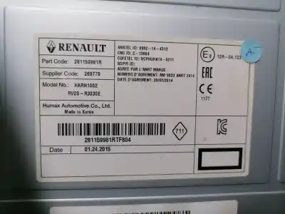 Автозапчасти б/у аудиосистема / радио cd за renault clio iv authentique ссылки oem iam 281159981r  281159981r