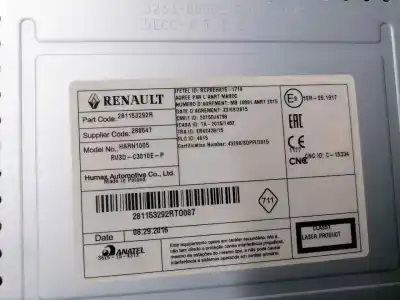 Автозапчасти б/у аудиосистема / радио cd за renault captur dynamique ссылки oem iam 281153292r  281153292r