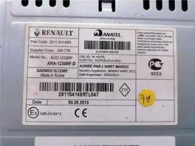 Pezzo di ricambio per auto di seconda mano impianto audio / radio cd per renault clio iv 1.5 dci diesel fap riferimenti oem iam 281154149r  281154149r