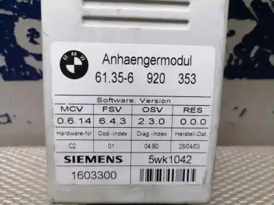 Second-hand car spare part electronic module for bmw serie 7 (e65/e66) 730d oem iam references 5wk1042  61356920353