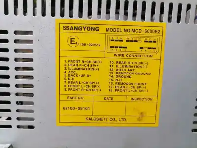 Автозапчасти б/у аудиосистема / радио cd за ssangyong kyron 200 xdi limited ссылки oem iam 8910009101  8910009101