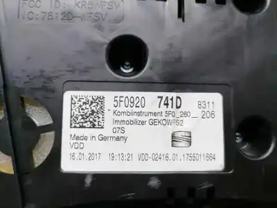 Second-hand car spare part dashboard for seat leon (5f1) reference oem iam references 5f0920741d  5f0920741d