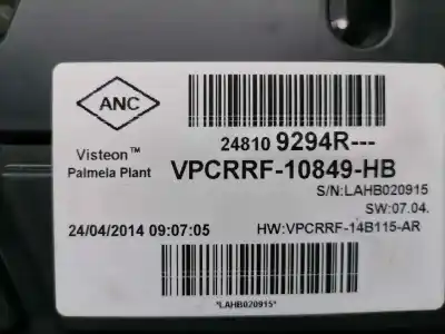 İkinci el araba yedek parçası enstrüman paneli için renault clio iv business oem iam referansları 248109294r  248109294r