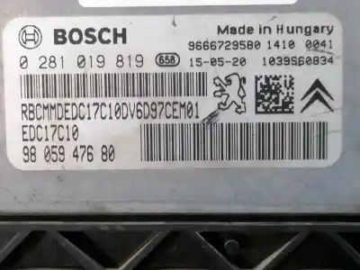 Peça sobressalente para automóvel em segunda mão centralina de motor uce por citroen c3 collection referências oem iam 9805947680  0281019819